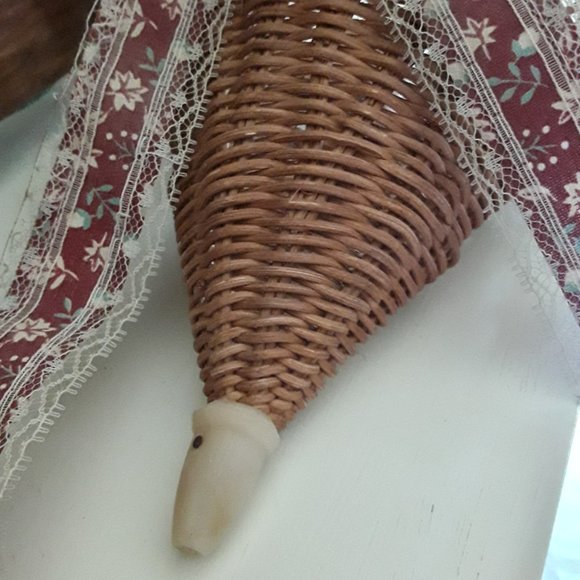 Wicker Hanging Planter with Bamboo Hanger - Picture 6 of 7